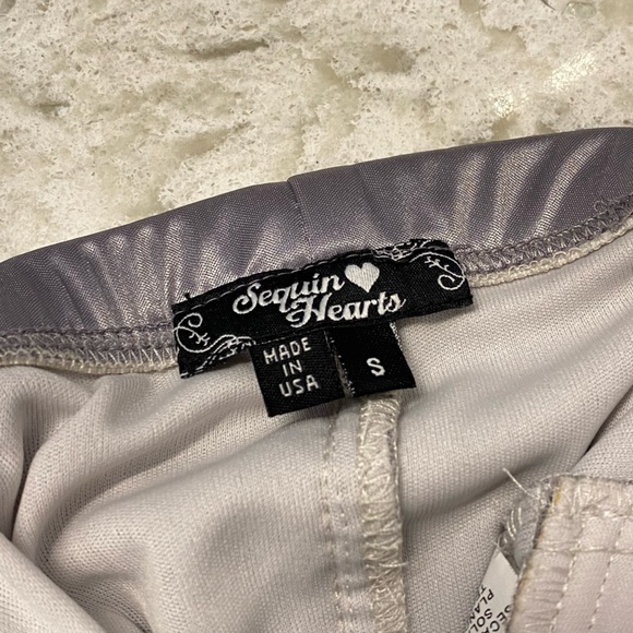 Sequin Hearts Halter Dress Prom Grey Size S - Picture 4 of 6